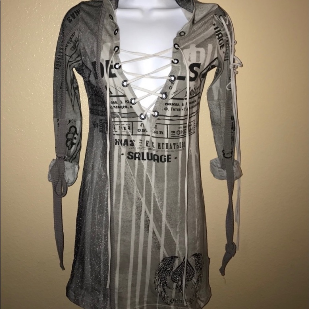 Salvage Lace up top with good